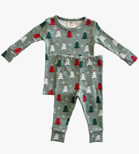 Christmas Trees 2-Piece Set Kids pajamas Maple & Co. Boutique 2T