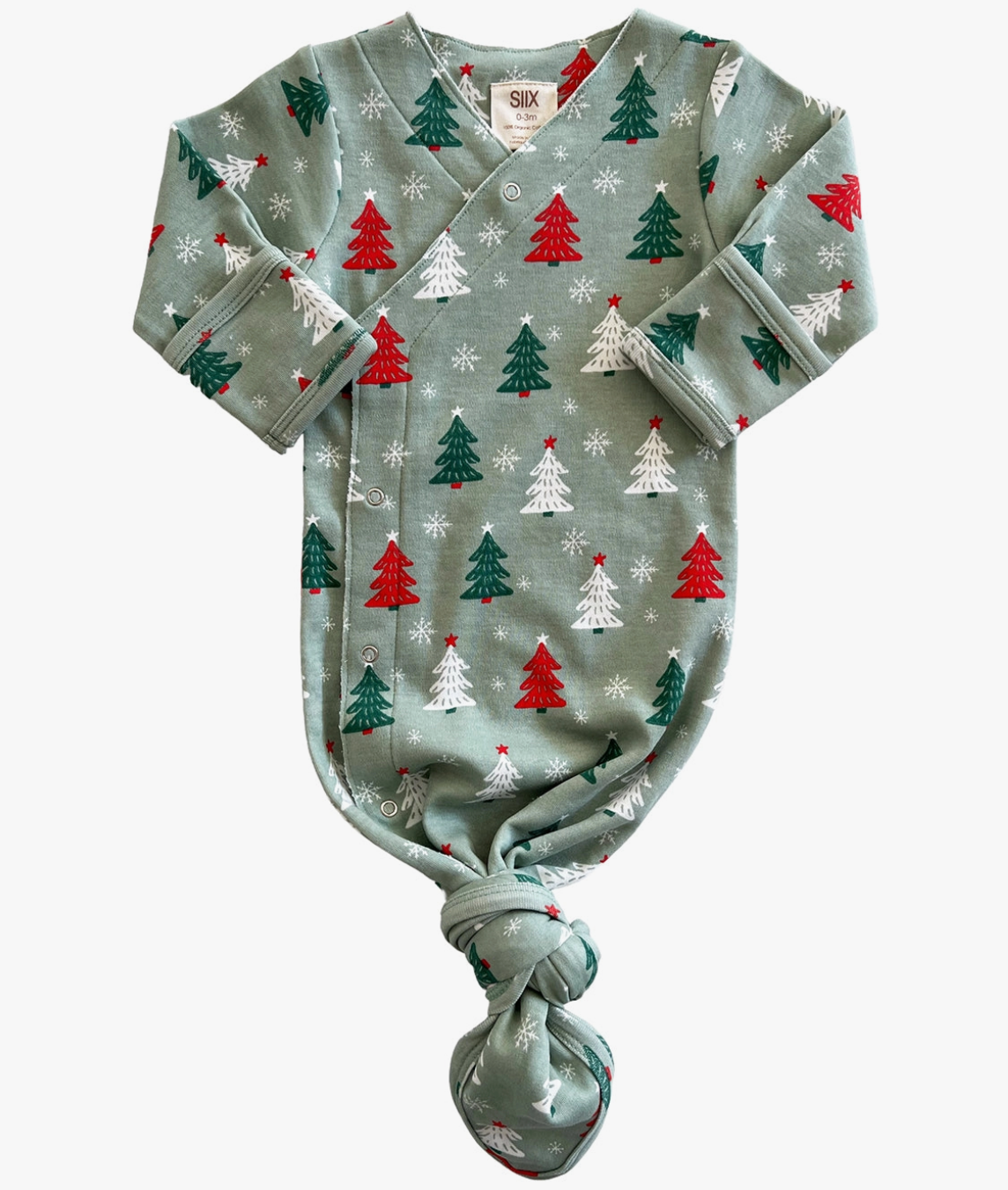 Christmas Trees Knot Gown Newborn Maple & Co. Boutique