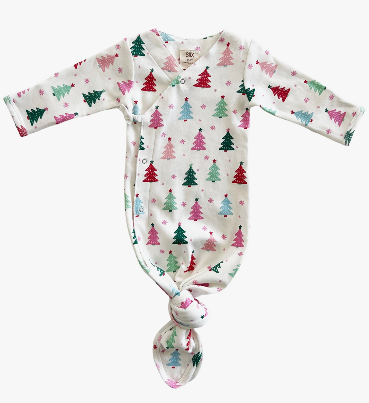 Christmas Trees Knot Gown (Pink) Baby Onesie Maple & Co. Boutique