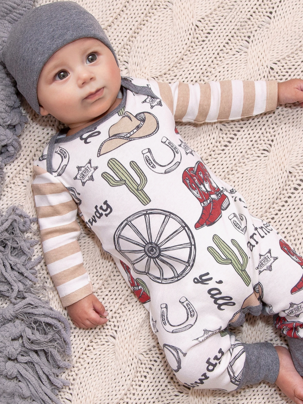 Howdy Partner Romper Baby Onesie Maple & Co. Boutique