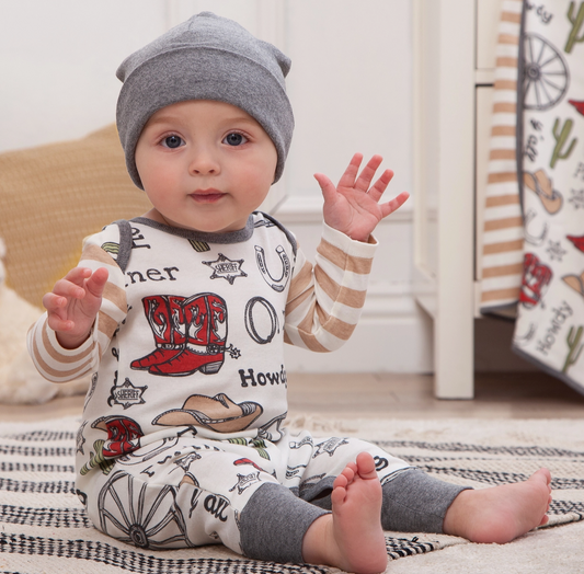 Howdy Partner Romper Baby Onesie Maple & Co. Boutique