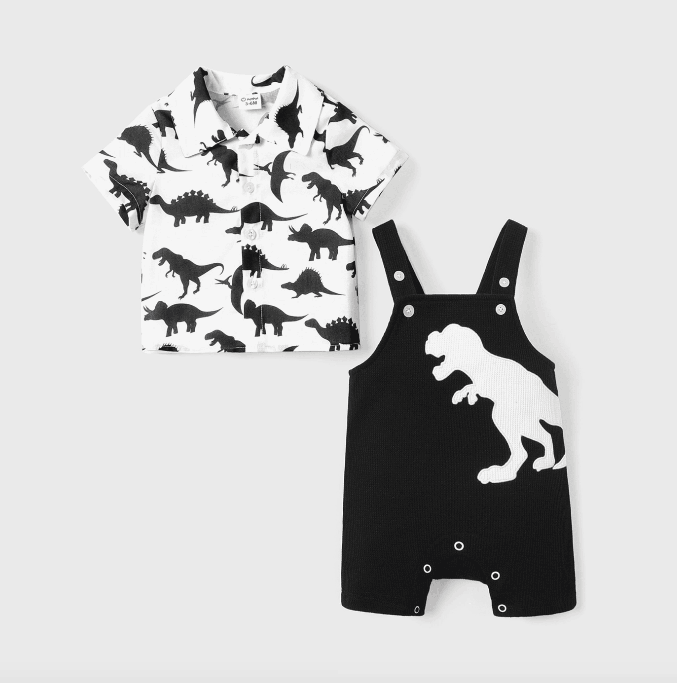 Baby Boy Allover Shirt and Overalls Shorts Set Baby Clothes Maple & Co. Boutique
