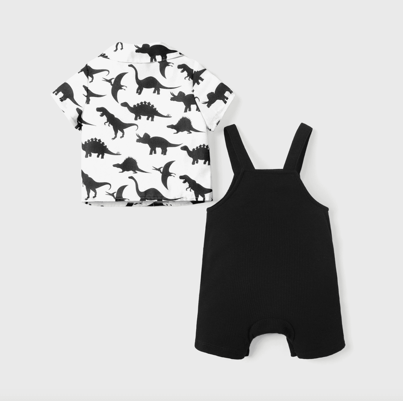 Baby Boy Allover Shirt and Overalls Shorts Set Baby Clothes Maple & Co. Boutique