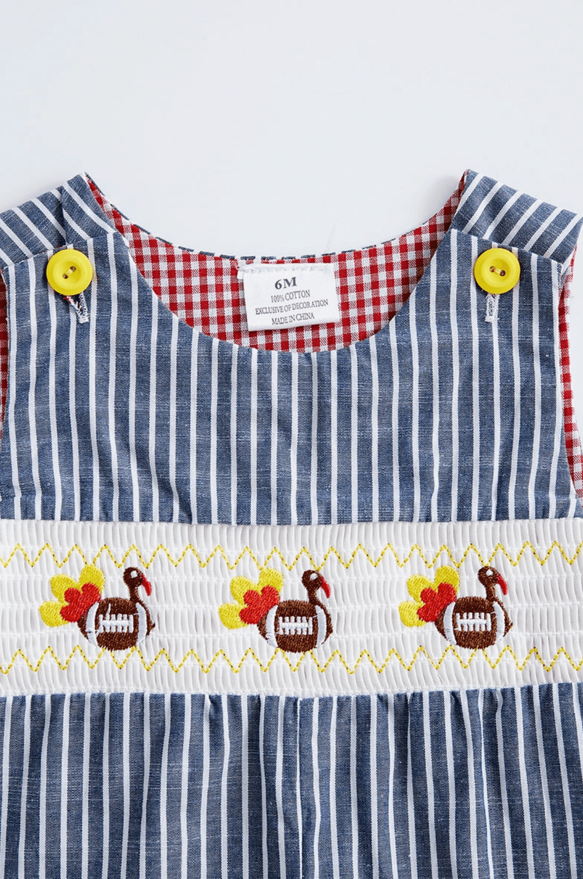 Blue Striped Turkey JonJon Baby Clothes Maple & Co. Boutique