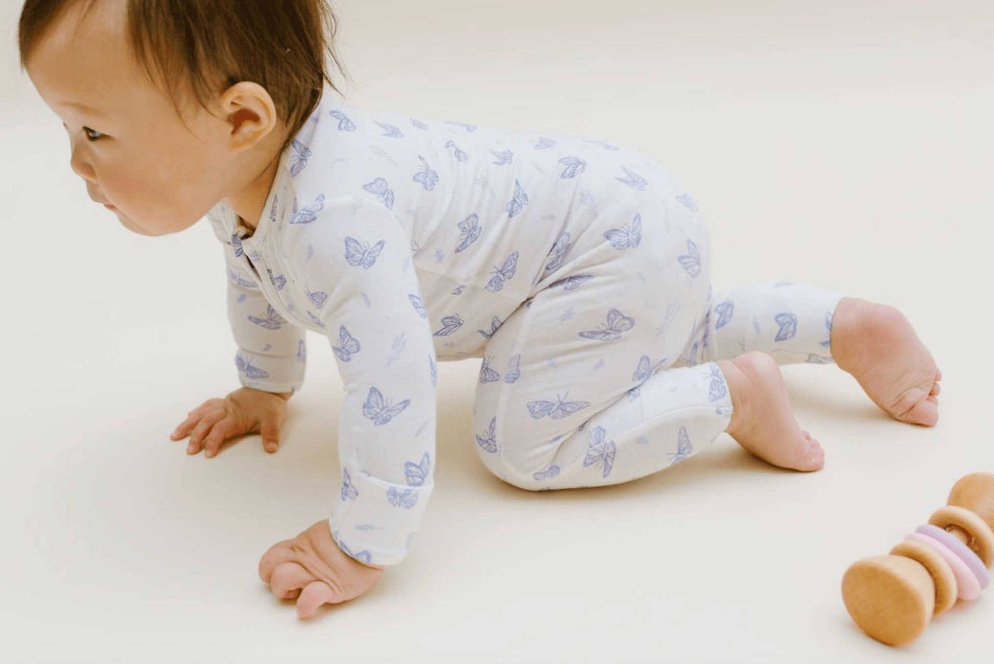 Butterfly Bamboo Baby Pajama - Romper Baby Onesie Maple & Co. Boutique