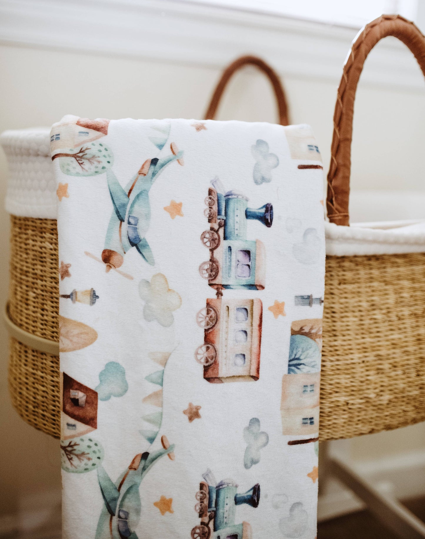 Premium Baby & Toddler Minky Blanket - Planes, Trains Blanket Maple & Co. Boutique