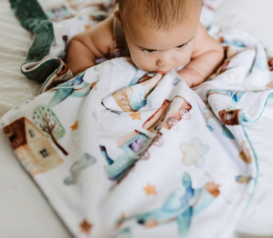 Premium Baby & Toddler Minky Blanket - Planes, Trains Blanket Maple & Co. Boutique