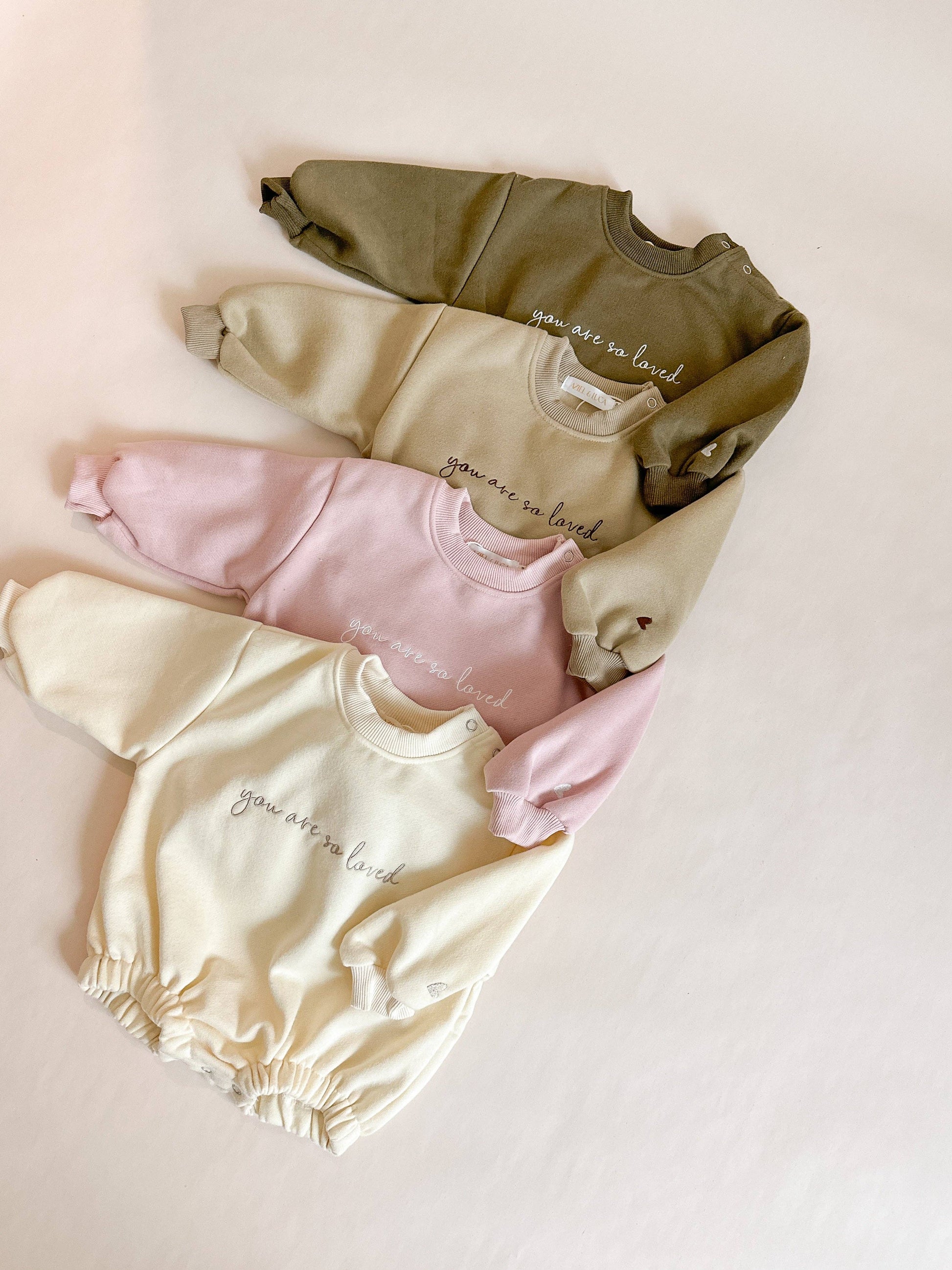 You Are So Loved Bubble Romper (Cream) Baby Onesie Maple & Co. Boutique