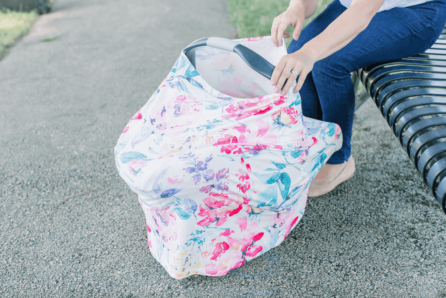 Floral Car Seat Canopy and Breastfeeding Cover Baby Maple & Co. Boutique