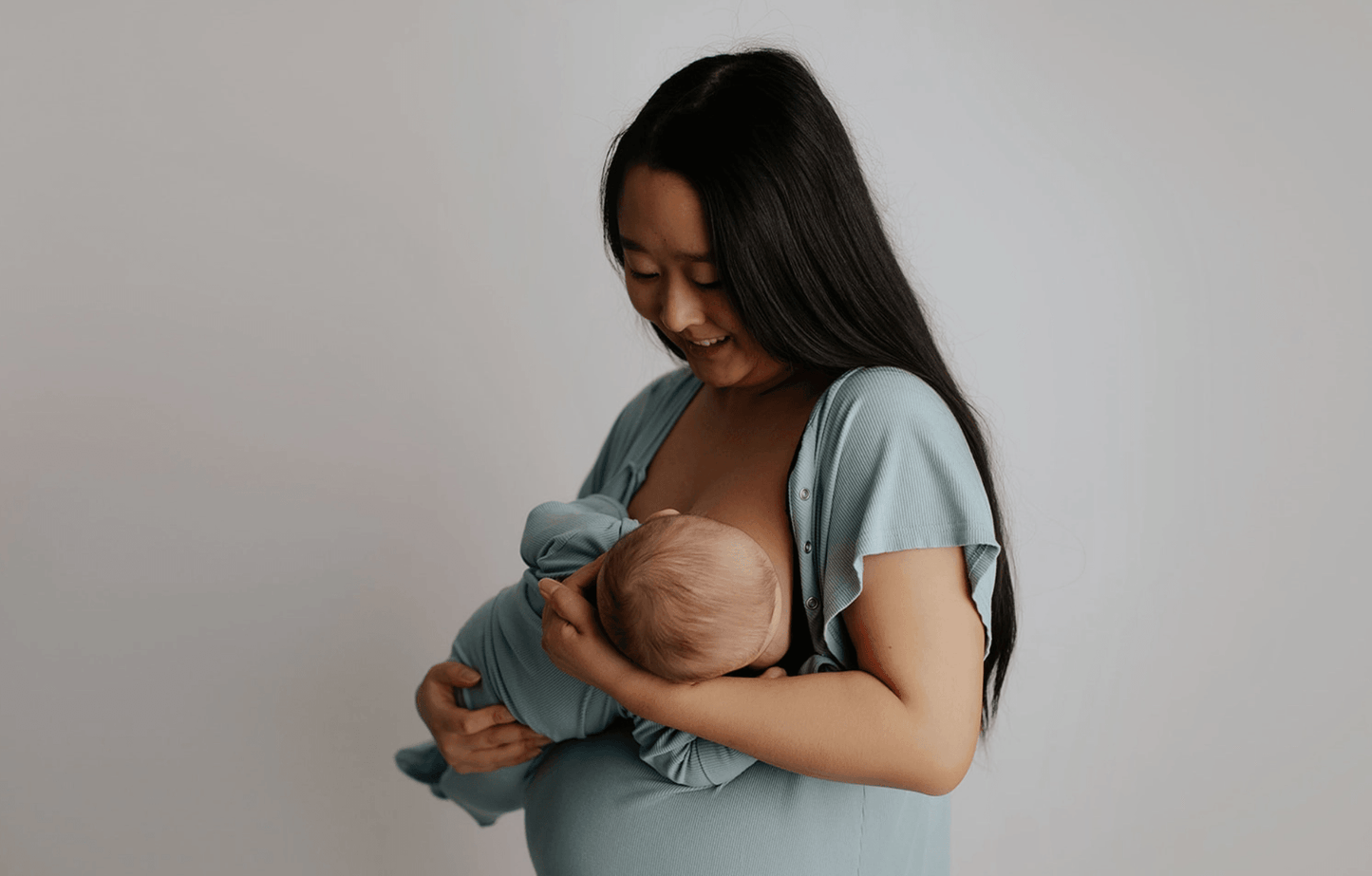 Labor and Delivery/ Nursing Gown (Blue) nursing Maple & Co. Boutique