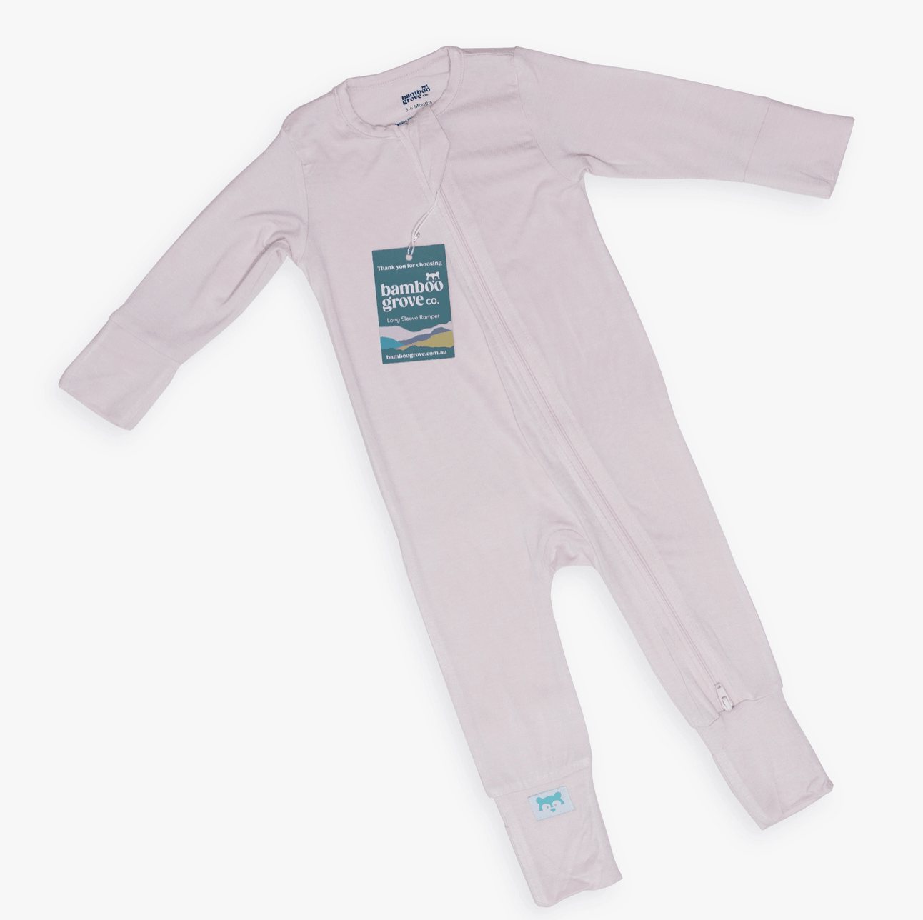 Bamboo Long-Sleeve Romper Baby Onesie Maple & Co. Boutique 0-3M-Mauve