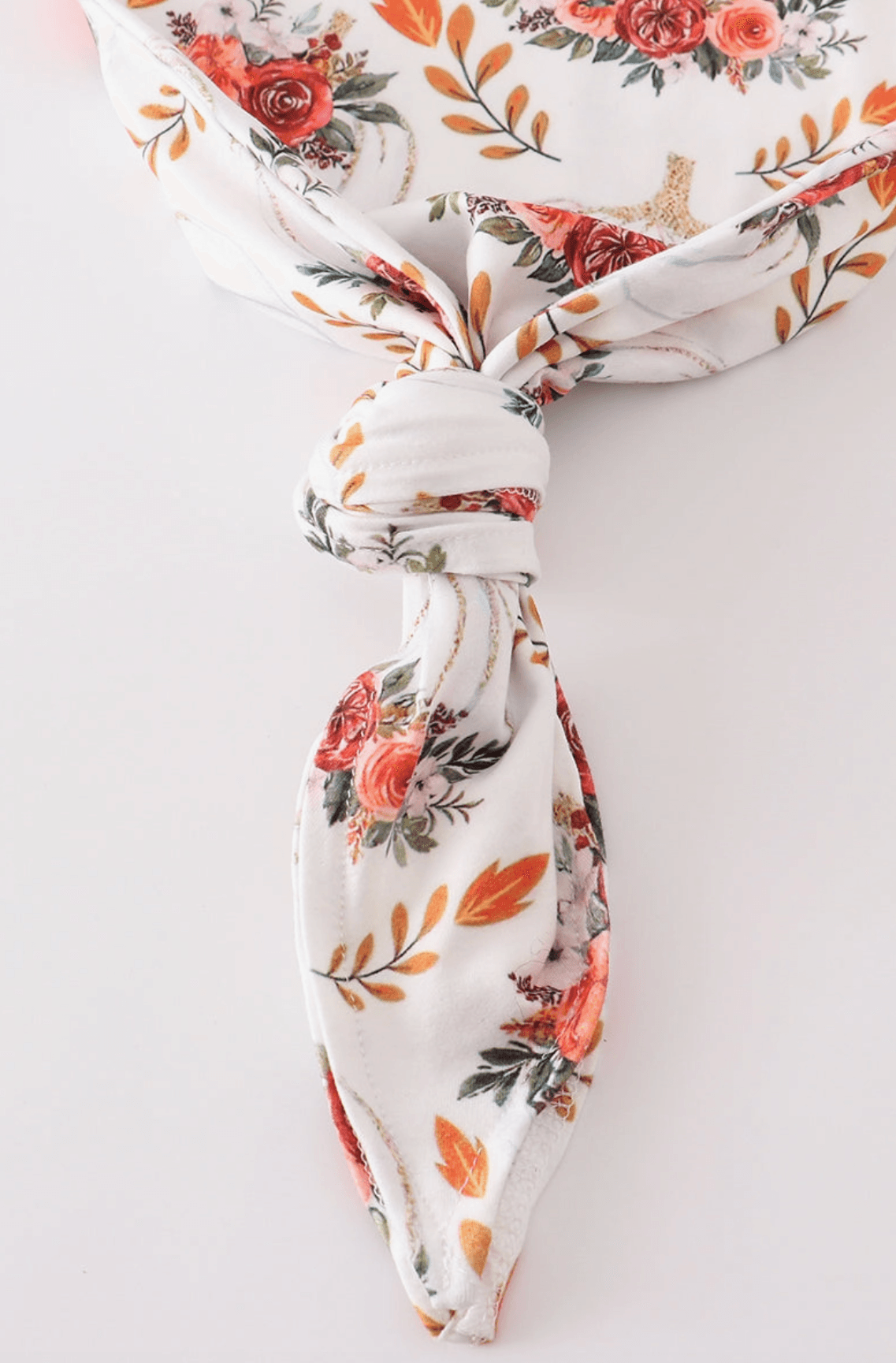 Orange Floral Print Baby Gown Baby Clothes Maple & Co. Boutique