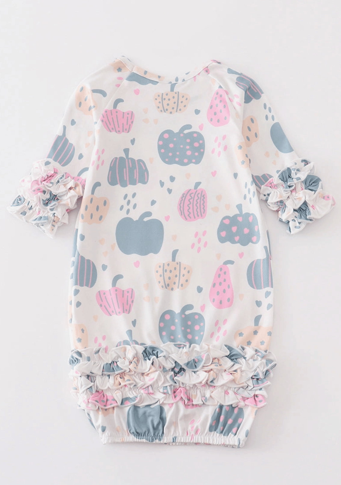 Pumpkin Ruffle Baby Gown Baby Onesie Maple & Co. Boutique
