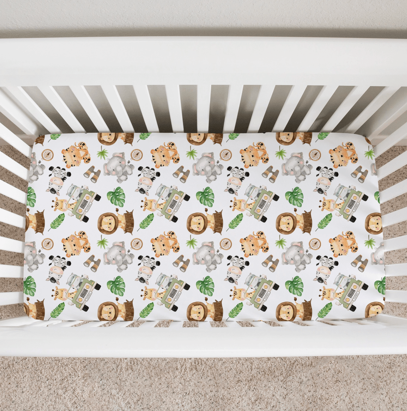 Safari Crib Sheet Nursery Maple & Co. Boutique