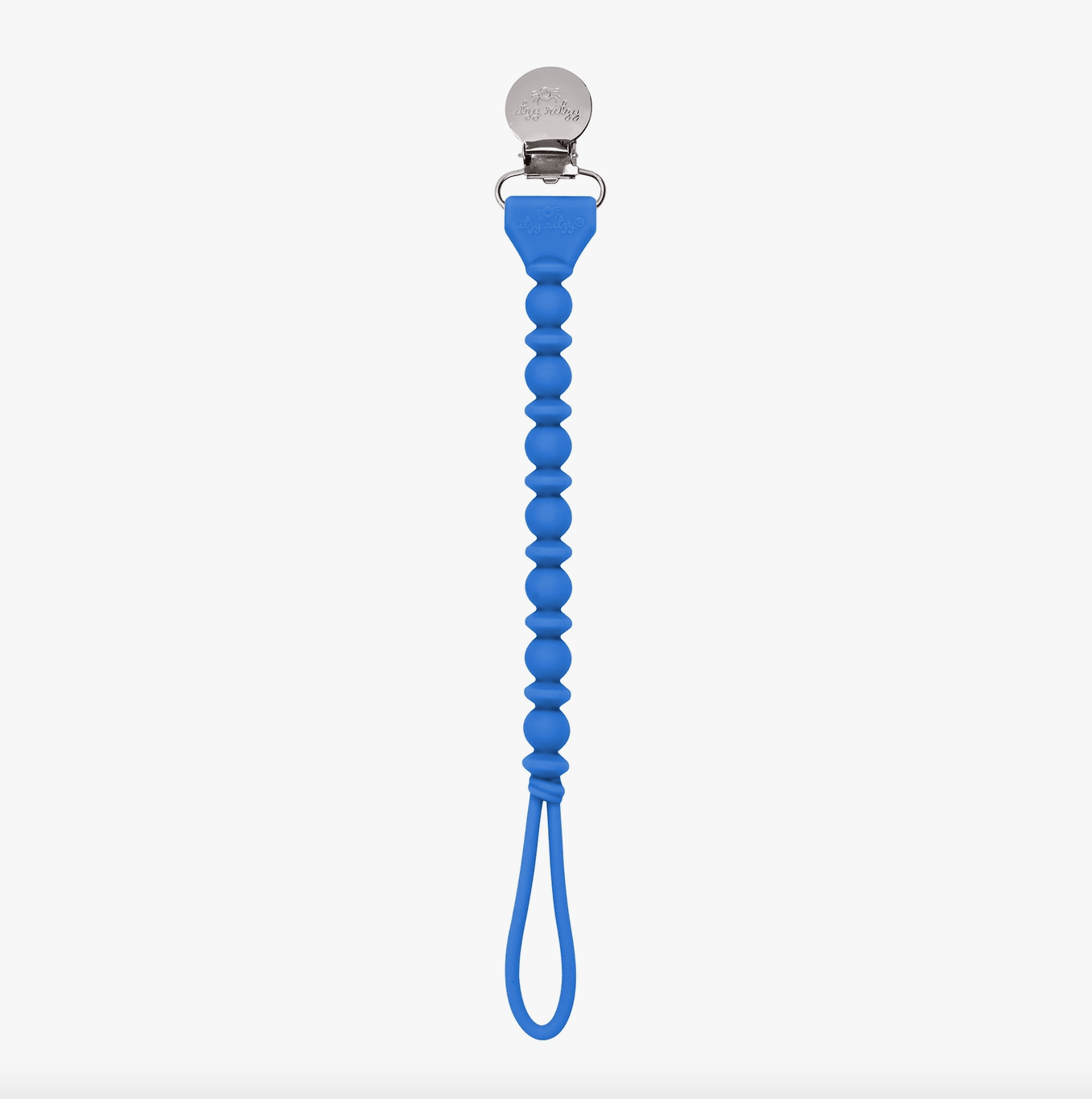 Silicone One-Piece Pacifier Clips teething Maple & Co. Boutique Hero Blue