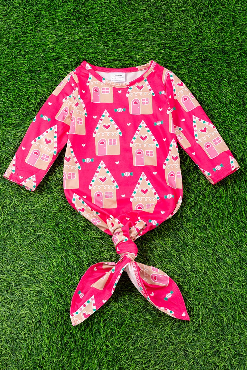 Gingerbread House Baby Gown Newborn Maple & Co. Boutique