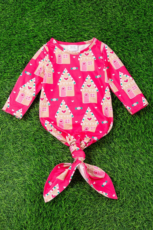Gingerbread House Baby Gown Newborn Maple & Co. Boutique