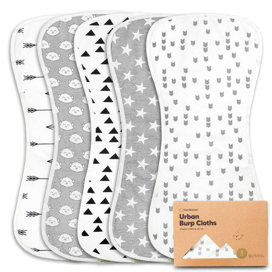 5-Pack Urban Burp Cloths baby essentials Maple & Co. Boutique Grayscape