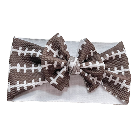 Football Stripes Headwrap Baby Bow Baby Accessory Maple & Co. Boutique O/S