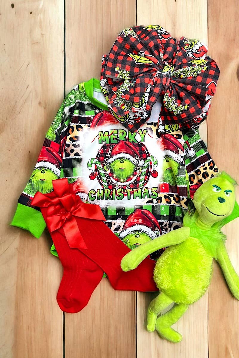 Christmas Grinch Onesie Baby Onesie Maple & Co. Boutique