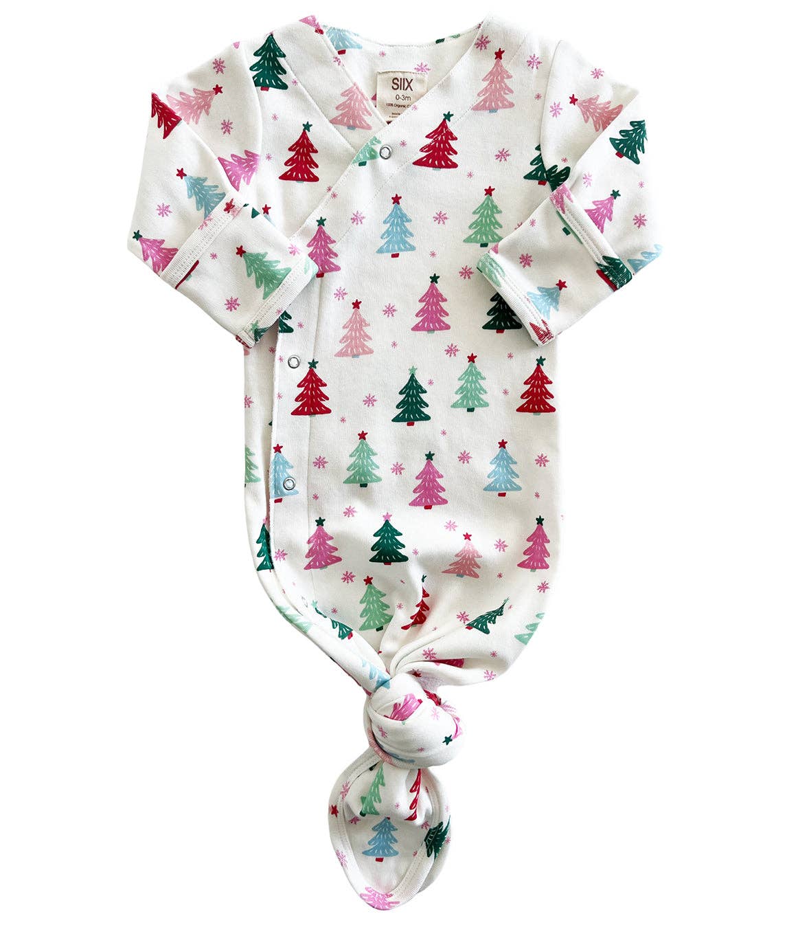 Christmas Trees Knot Gown (Pink) Baby Onesie Maple & Co. Boutique ONE SIZE