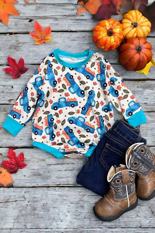 Autumn Truck Onesie Baby Onesie Maple & Co. Boutique 0-3M