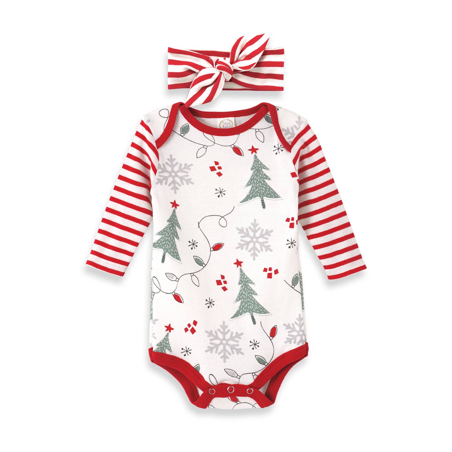 Christmas Lights Bodysuit & Headband Set Baby Onesie Maple & Co. Boutique 0-3M