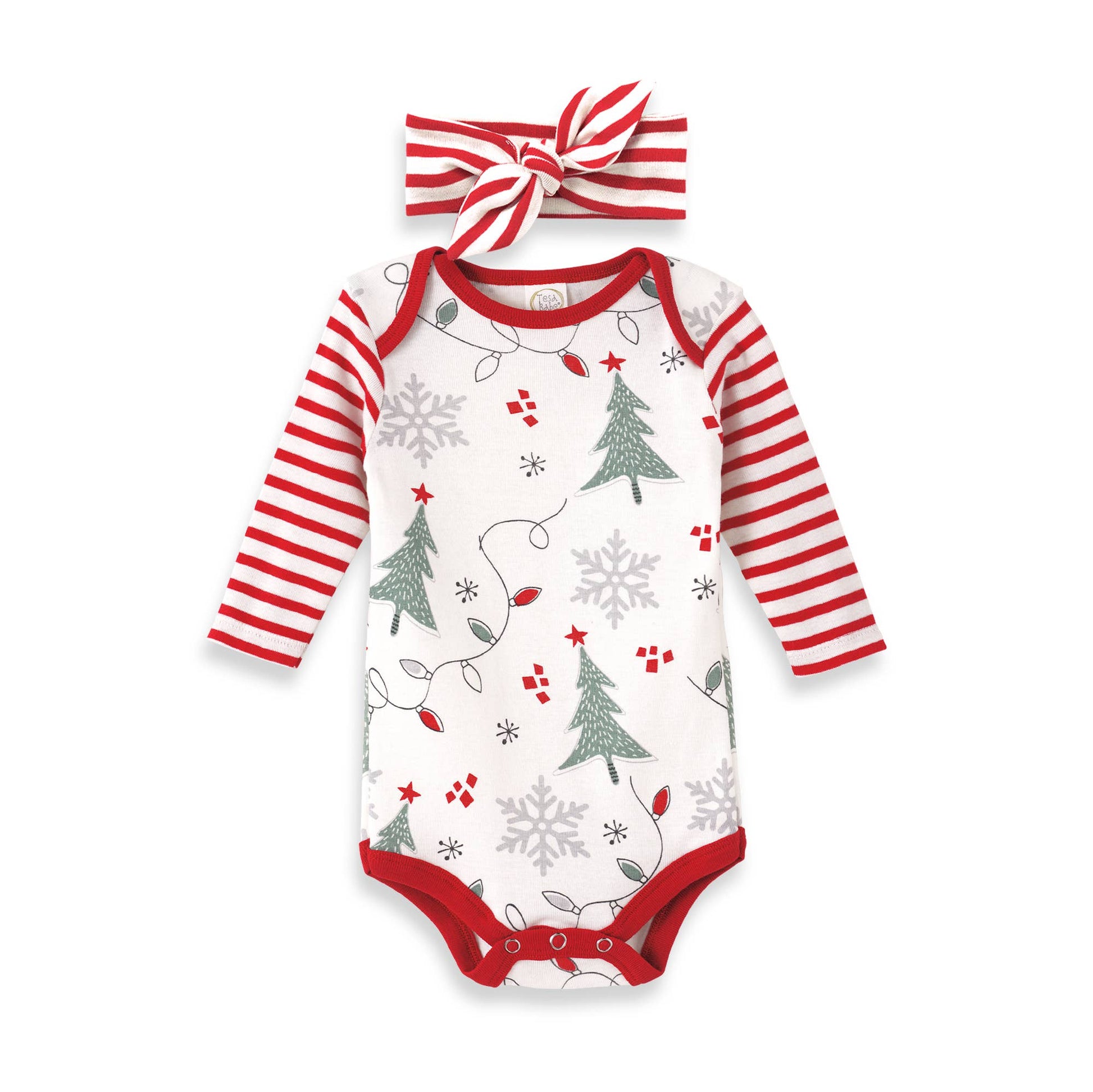 Christmas Lights Bodysuit & Headband Set Baby Onesie Maple & Co. Boutique 0-3M
