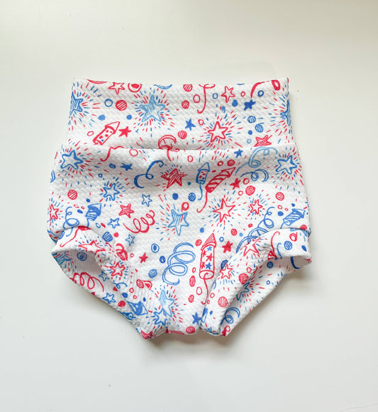 4th of July Fireworks Baby Bummies Maple & Co. Boutique Newborn
