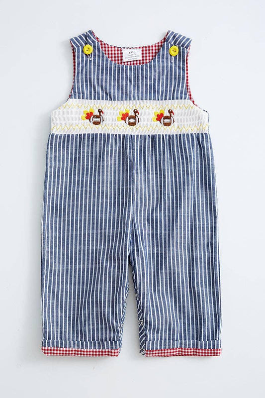 Blue Striped Turkey JonJon Baby Clothes Maple & Co. Boutique 18M