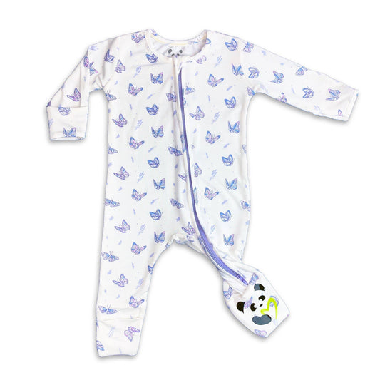 Butterfly Bamboo Baby Pajama - Romper Baby Onesie Maple & Co. Boutique Newborn