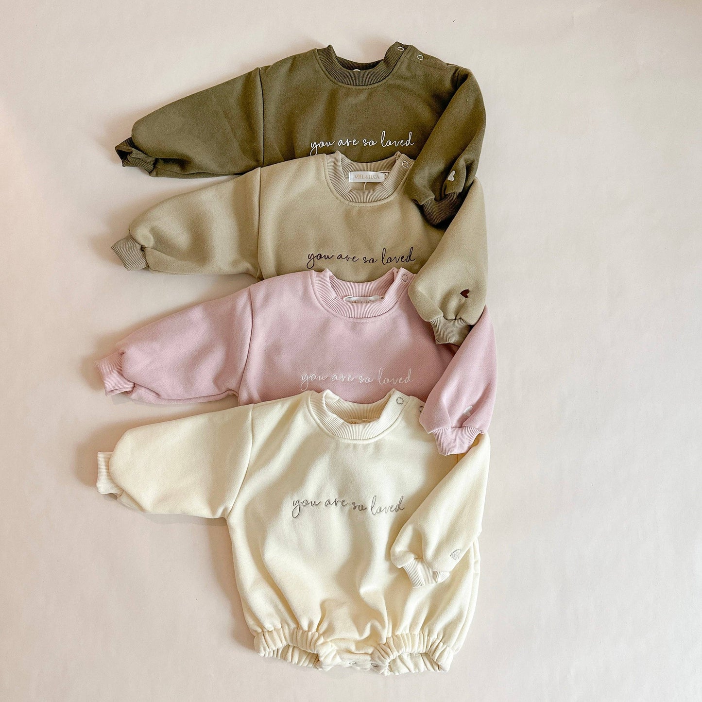 You Are So Loved Bubble Romper (Cream) Baby Onesie Maple & Co. Boutique