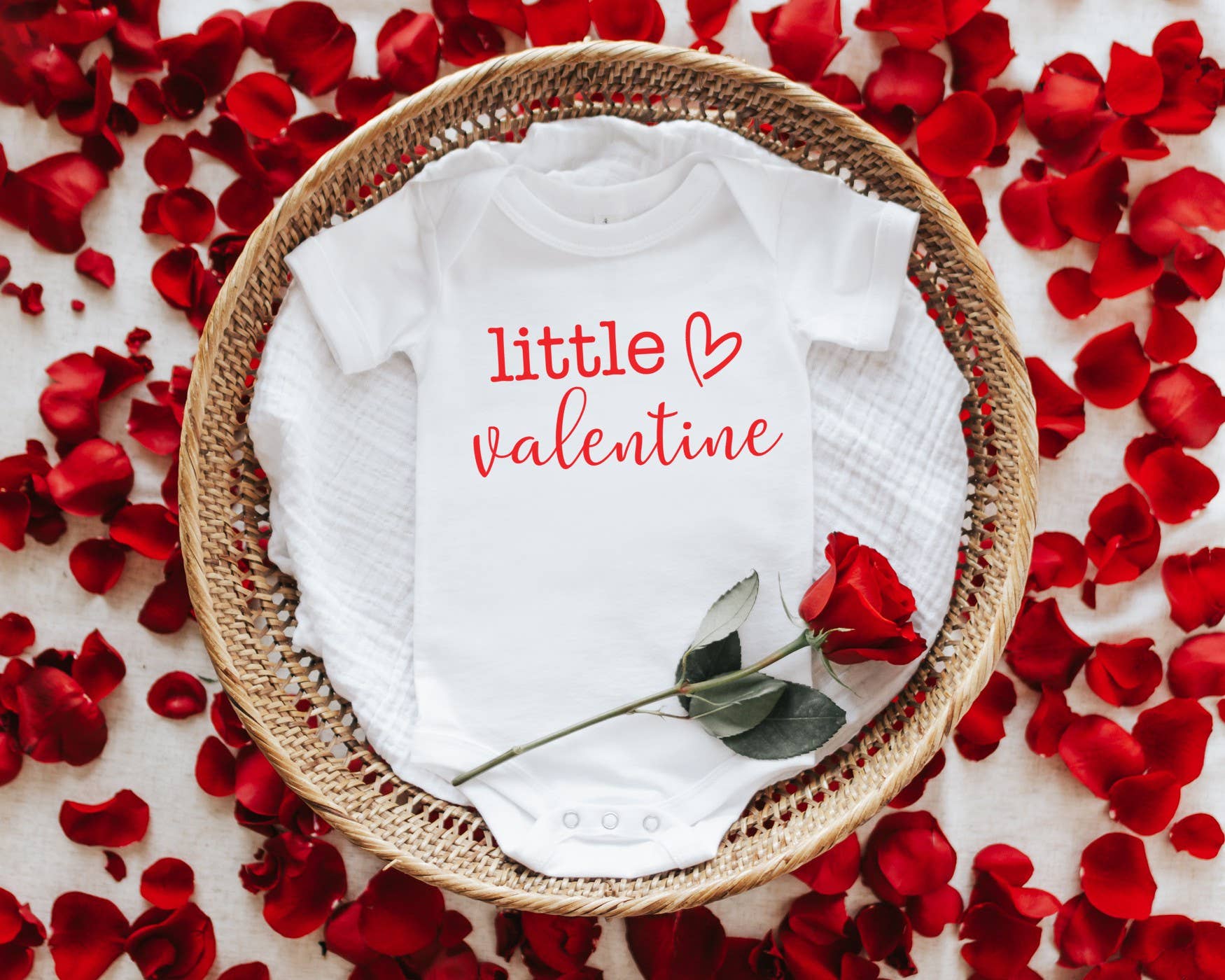 Little Valentine, Valentines Day Baby Bodysuit Baby Onesie Maple & Co. Boutique Newborn