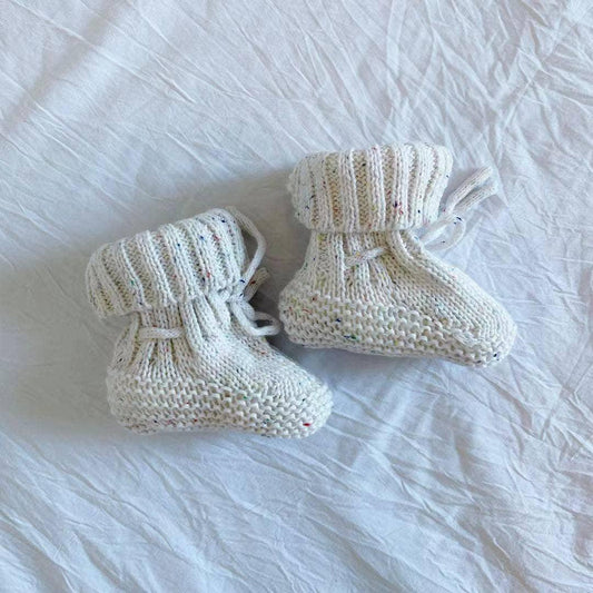 Knit Booties Baby Shoes Maple & Co. Boutique Sugar Sprinkles (0M-6M)