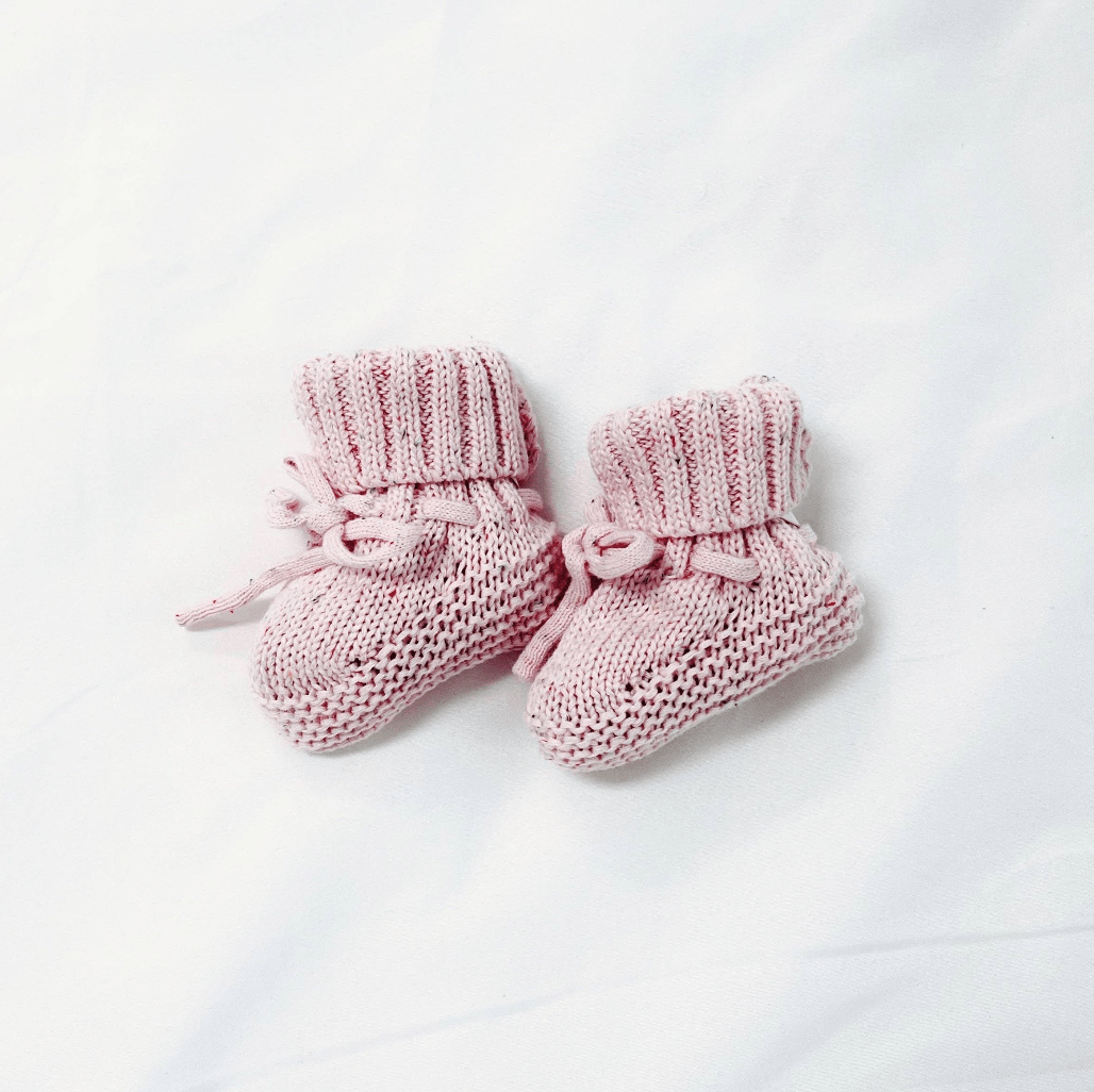 Knit Booties Baby Shoes Maple & Co. Boutique Strawberry (0M-6M)