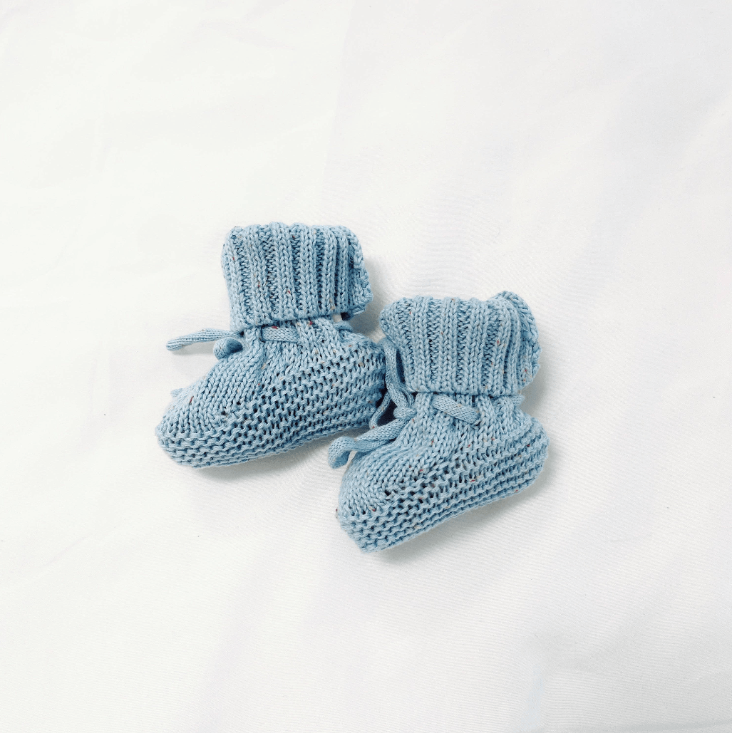 Knit Booties Baby Shoes Maple & Co. Boutique Blueberry (0M-6M)