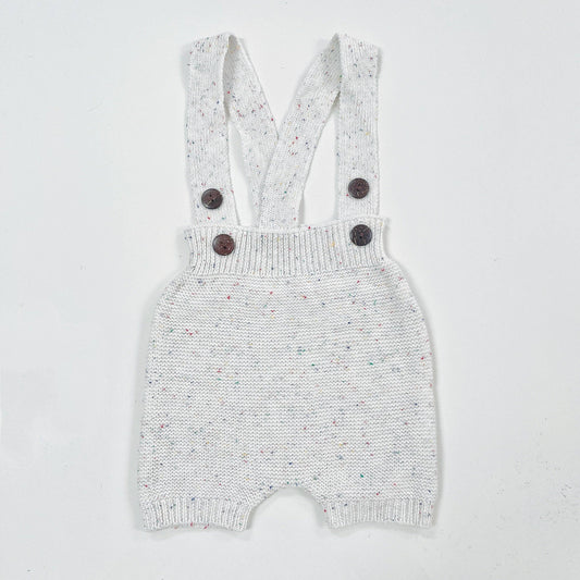 Knit Overall Bloomers - Sugar Sprinkles Baby Clothes Maple & Co. Boutique 3M-6M