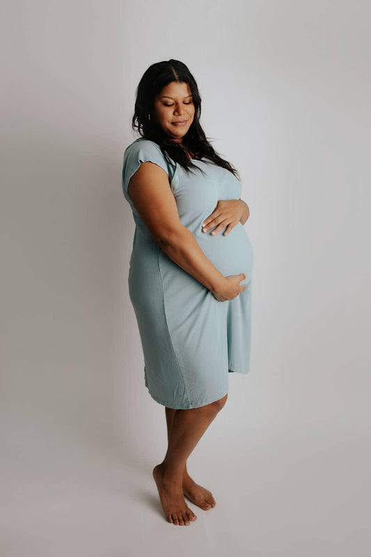Labor and Delivery/ Nursing Gown (Blue) nursing Maple & Co. Boutique Size 1