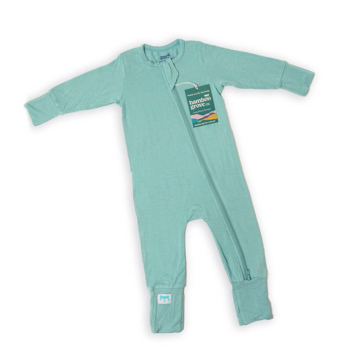 Bamboo Long-Sleeve Romper Baby Onesie Maple & Co. Boutique 0-3M-Aquifer