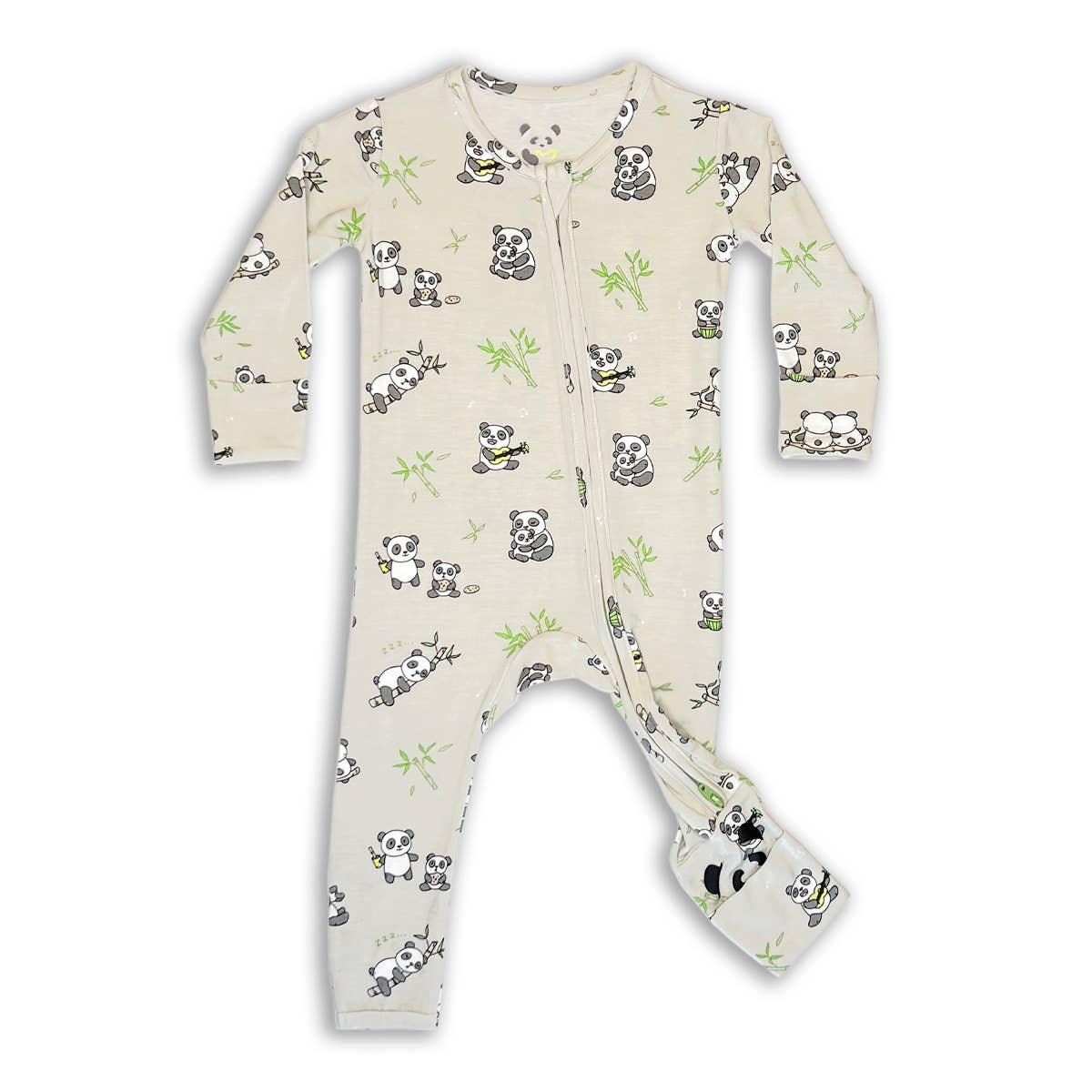 Panda Bamboo Convertible Footie Newborn Maple & Co. Boutique Newborn