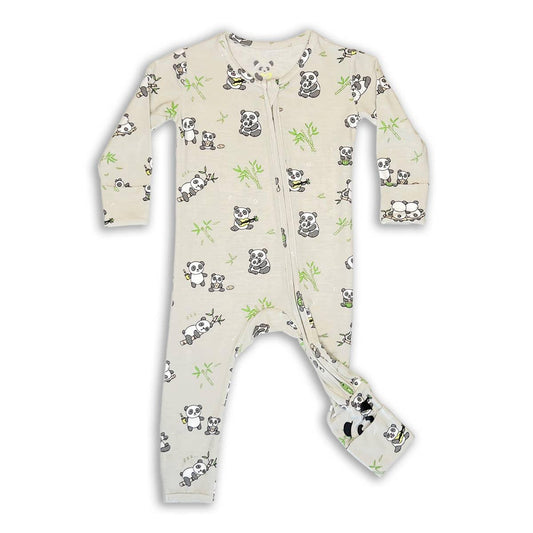 Panda Bamboo Convertible Footie Newborn Maple & Co. Boutique Newborn