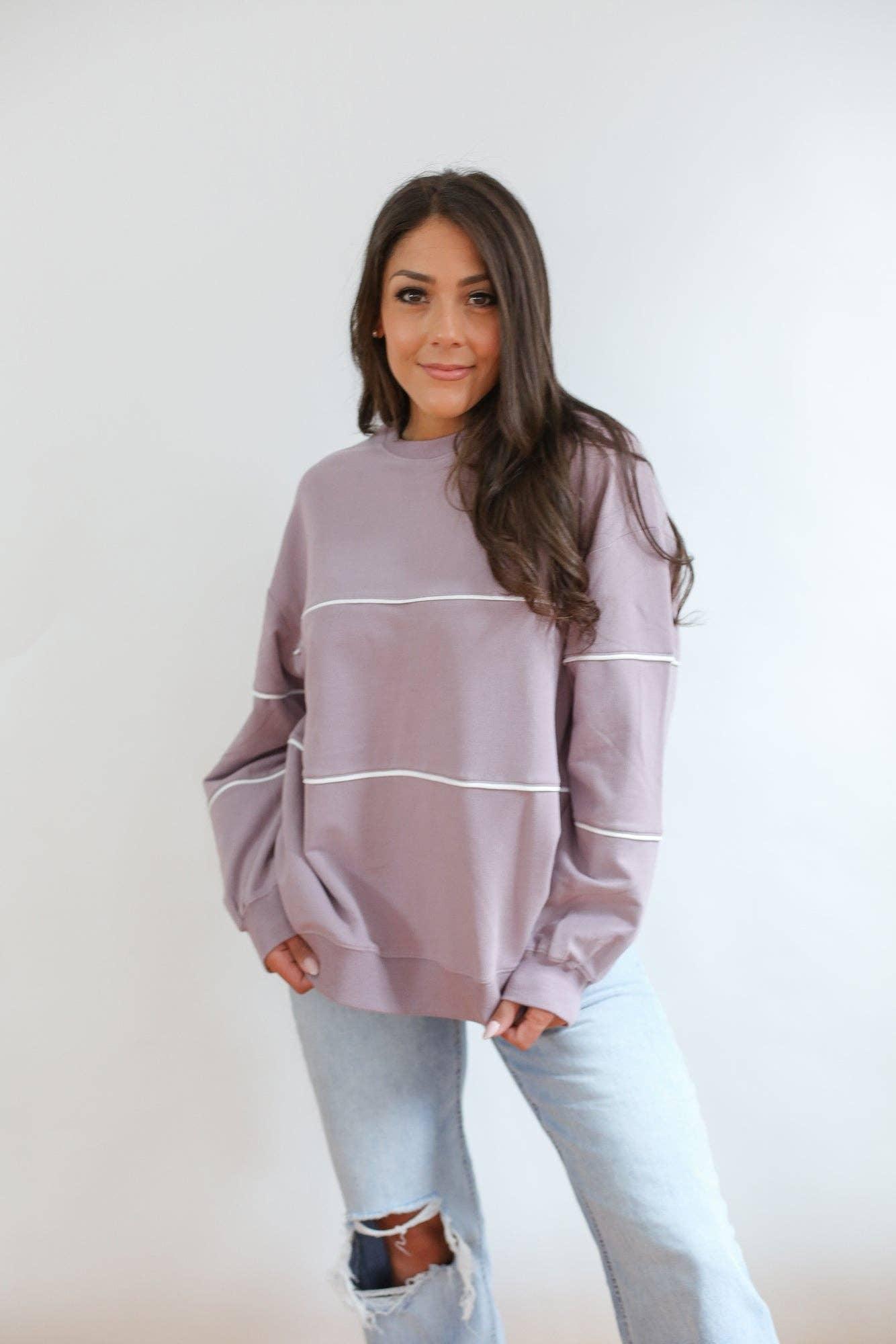 Relaxed Fit Zipper Breastfeeding Sweatshirt Nursing Maple & Co. Boutique S-Lilac