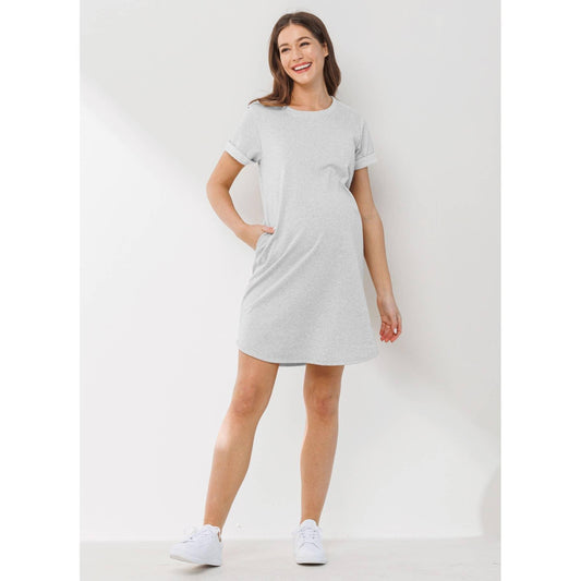 T-Shirt Maternity Dress with Pockets Maternity Maple & Co. Boutique S