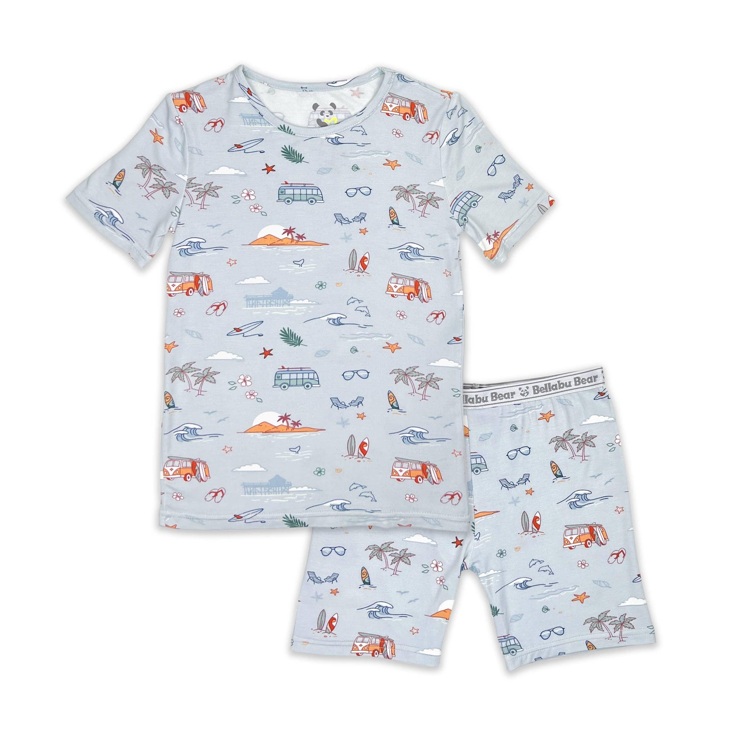 Vintage Surf Bamboo Kids Short Set Kids pajamas Maple & Co. Boutique 2T