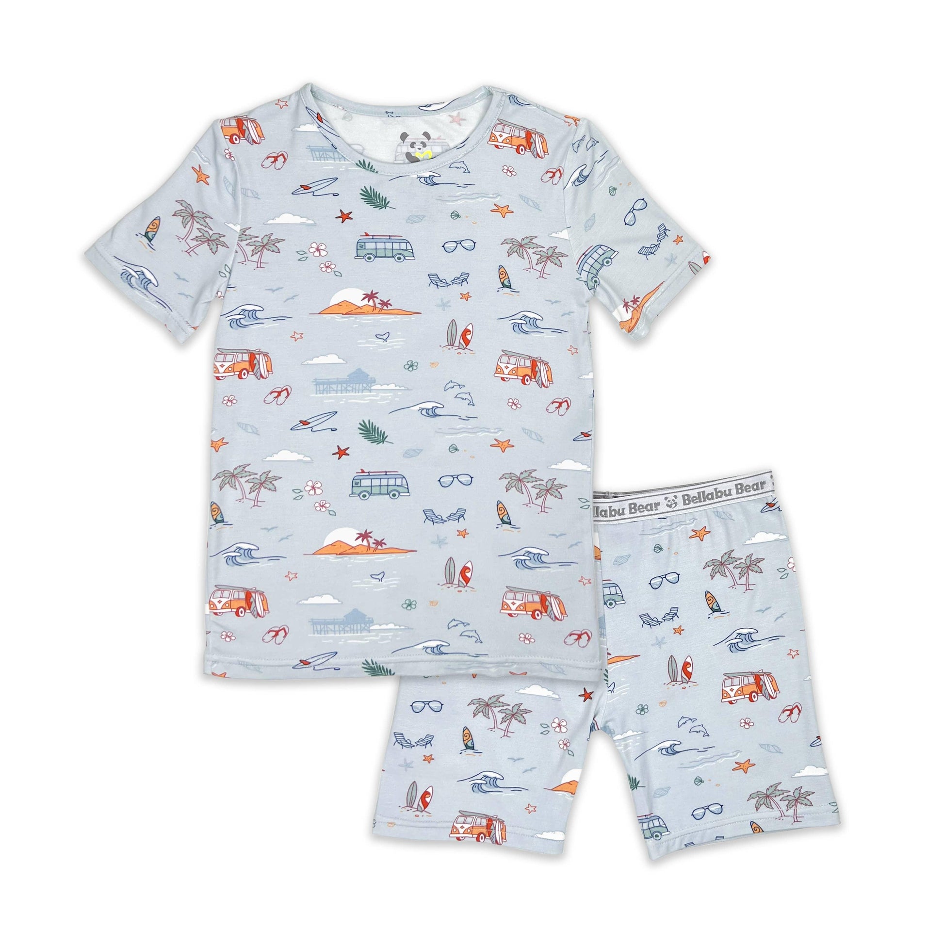 Vintage Surf Bamboo Kids Short Set Kids pajamas Maple & Co. Boutique 2T