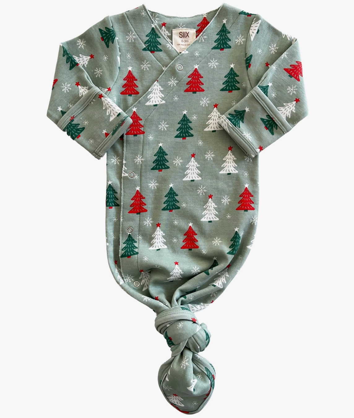 Christmas Trees Knot Gown Newborn Maple & Co. Boutique   