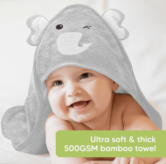 Bamboo Baby Hooded Towel (Elephant) Bath Maple & Co. Boutique   