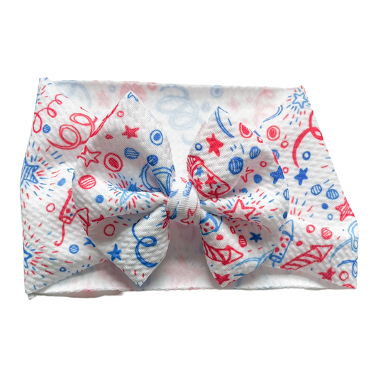 4th of July Fireworks Headwrap Baby Bow  Maple & Co. Boutique   