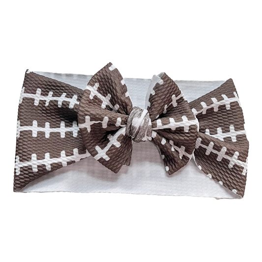 Football Stripes Headwrap Baby Bow Baby Accessory Maple & Co. Boutique O/S  