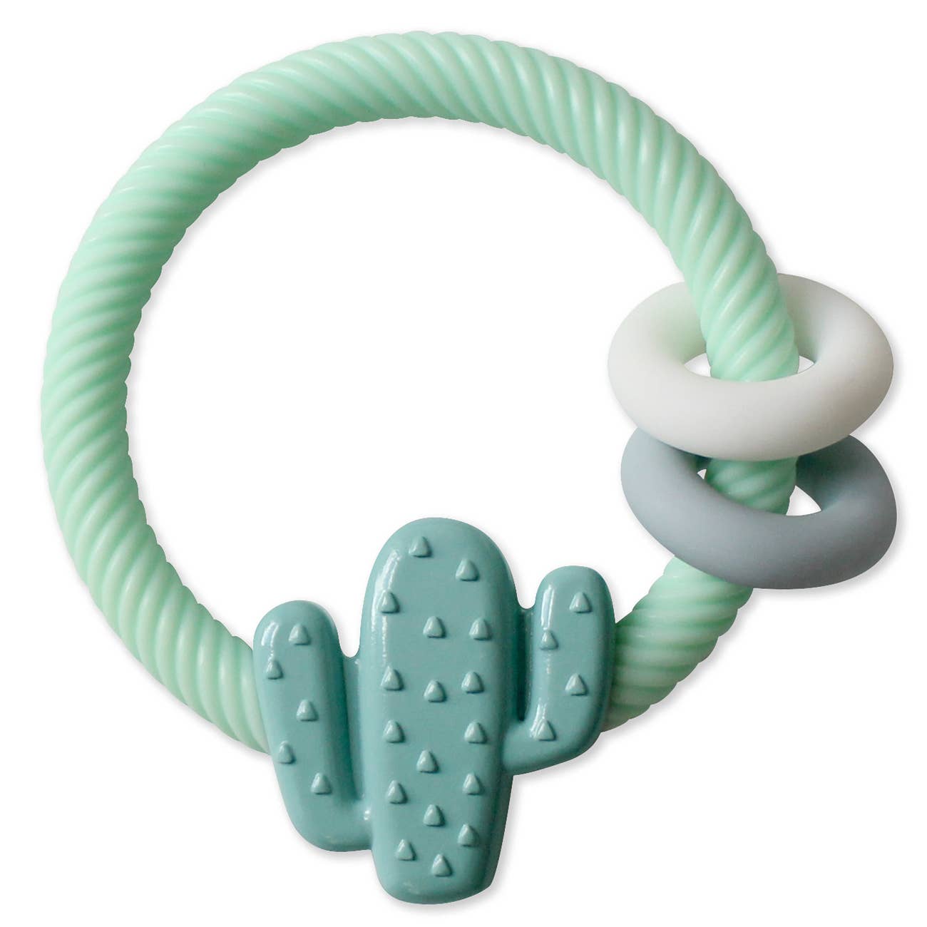 Ritzy Rattle™ Silicone Teether Rattles Baby Accessory Maple & Co. Boutique Cactus  
